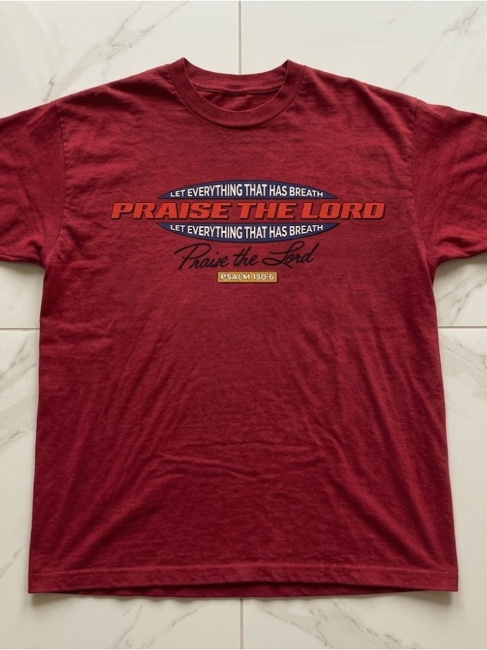 Praise The Lord Red Graphic Tee - Men's Crewneck Shirt